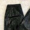Elements Of Vakko Women Soft Leather Pant Size 8 Black Straight Leg 28x31