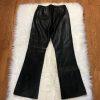 Elements Of Vakko Women Soft Leather Pant Size 8 Black Straight Leg 28x31