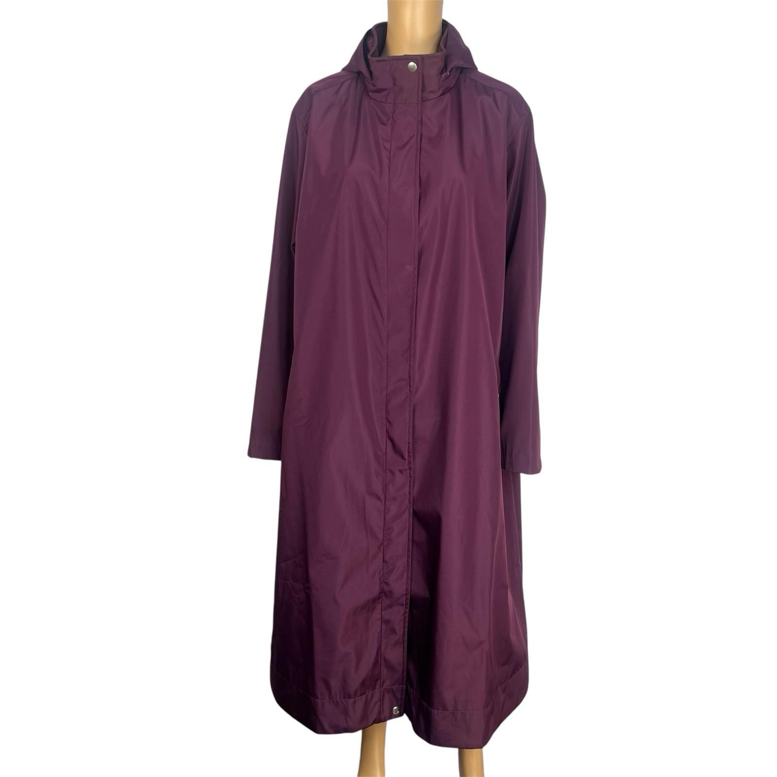 Woman Within Hooded Lined Rain Jacket 20W Lightweight Oversized Fleece Zip Up
