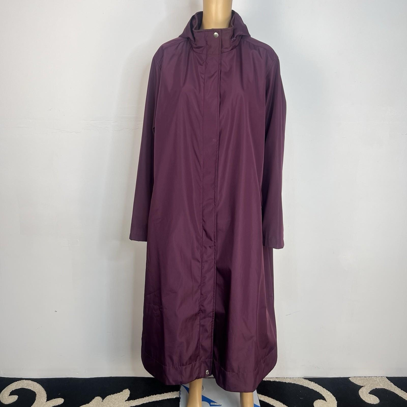 Woman Within Hooded Lined Rain Jacket 20W Lightweight Oversized Fleece Zip Up