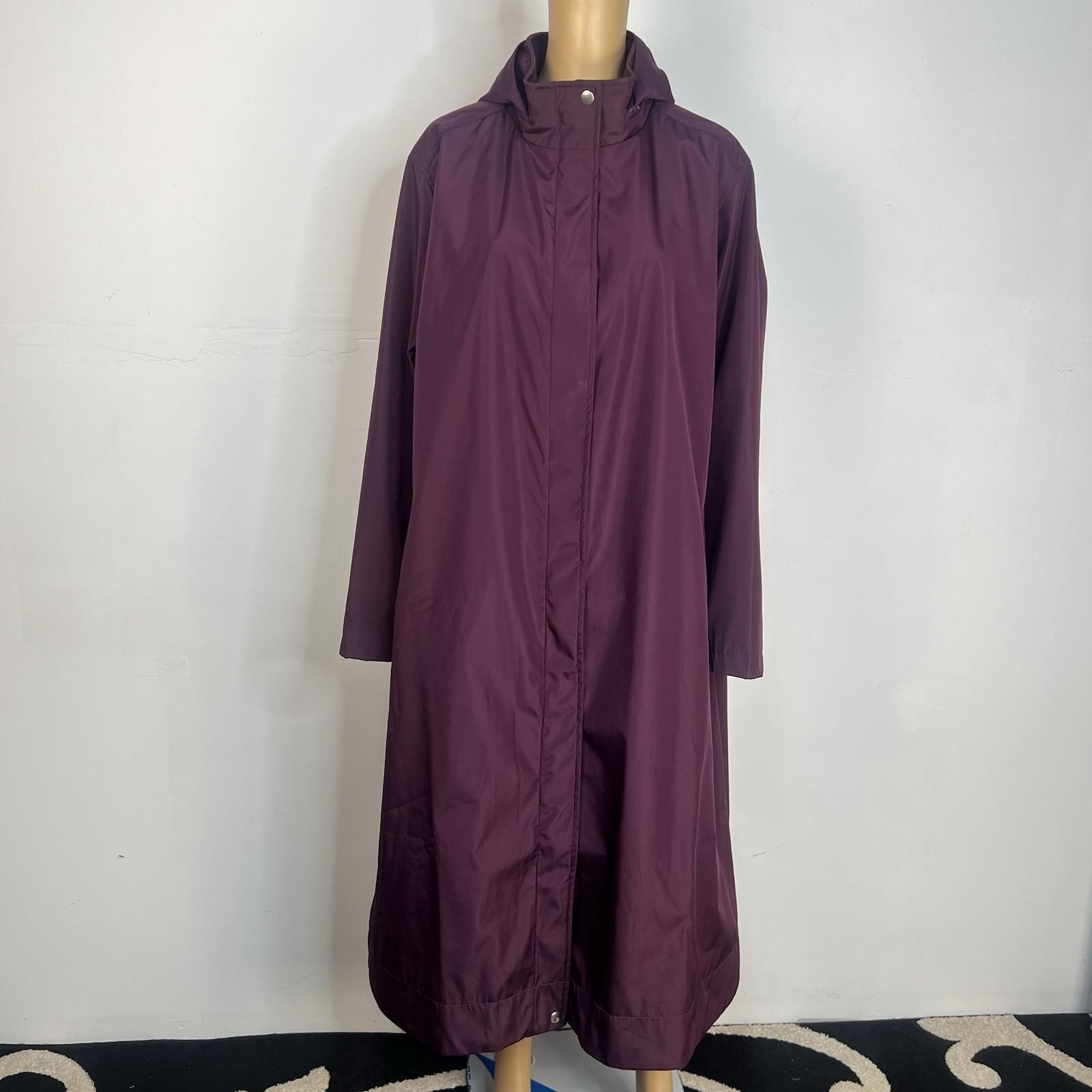 Woman Within Hooded Lined Rain Jacket 20W Lightweight Oversized Fleece Zip Up