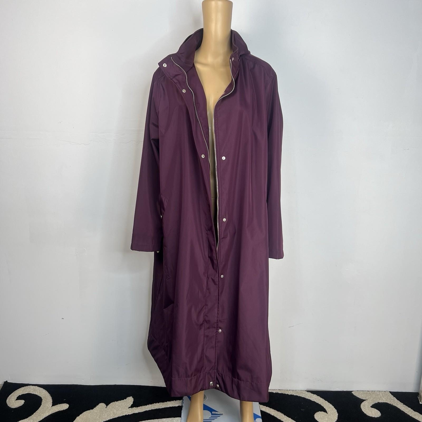 Woman Within Hooded Lined Rain Jacket 20W Lightweight Oversized Fleece Zip Up