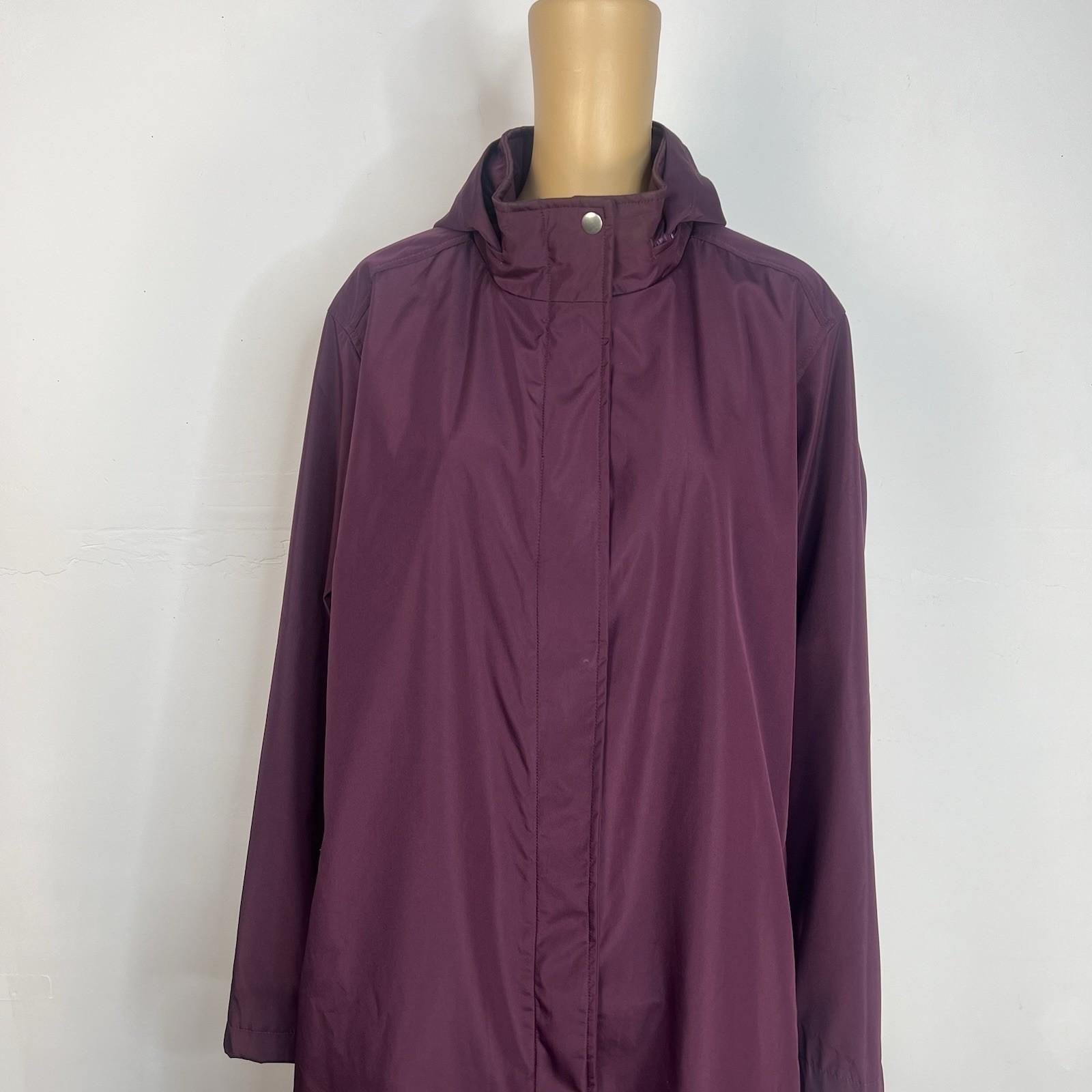 Woman Within Hooded Lined Rain Jacket 20W Lightweight Oversized Fleece Zip Up