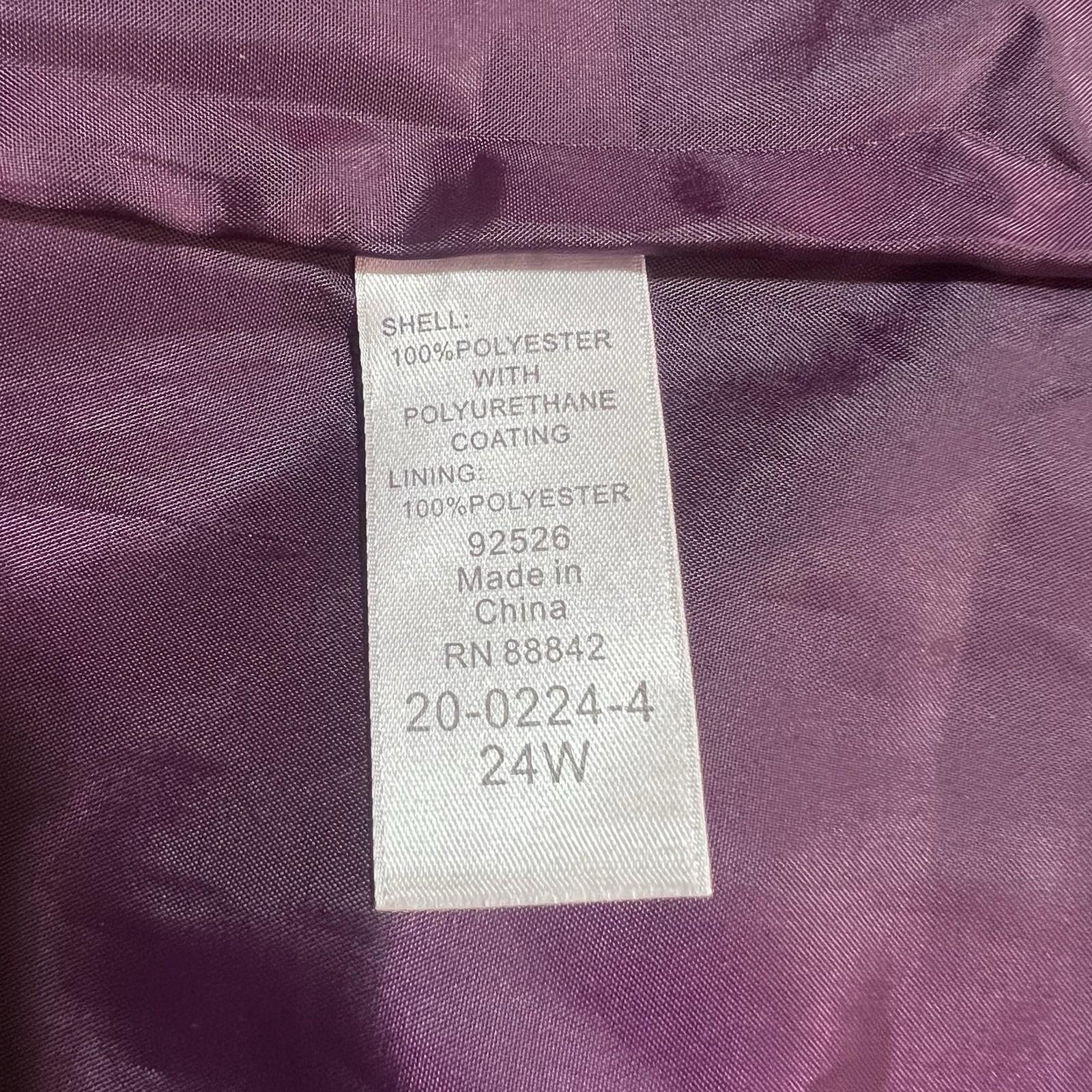 Woman Within Hooded Lined Rain Jacket 20W Lightweight Oversized Fleece Zip Up