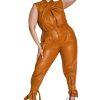 Eloquii 2PC Faux Leather Ankle Tie Pants 16 Twist Mock Neck Top 18 Ginger NWT