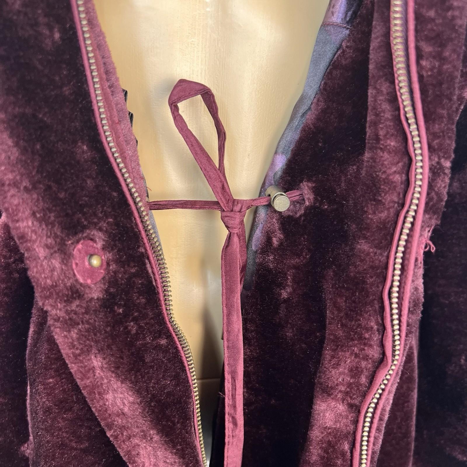 Dennis Basso Women Burgundy Faux Fur Hooded Coat Size S Warm Cozy Comfy