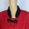George Simonton Vintage Wool Faux hem Skirt Suit Size 14 Red Flared Timeless