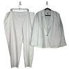 Anne Klein Women Polyester Metallic 2PC Pant Suit 22W White Stretch Timeless