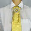 Elegant Handcrafted Necktie Necklace with a Detachable Brooch Effortlessly Chic
