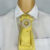 Elegant Handcrafted Necktie Necklace with a Detachable Brooch Effortlessly Chic