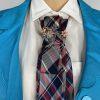 Elegant Handcrafted Necktie Necklace with a Detachable Brooch Effortlessly Chic