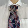 Elegant Handcrafted Necktie Necklace with a Detachable Brooch Effortlessly Chic
