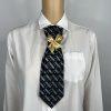 Elegant Handcrafted Necktie Necklace with a Detachable Brooch Effortlessly Chic