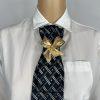 Elegant Handcrafted Necktie Necklace with a Detachable Brooch Effortlessly Chic