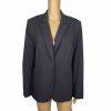 Liz Claiborne Polyester Stretch Blazer Size 12 Charcoal Peak Collar Career New
