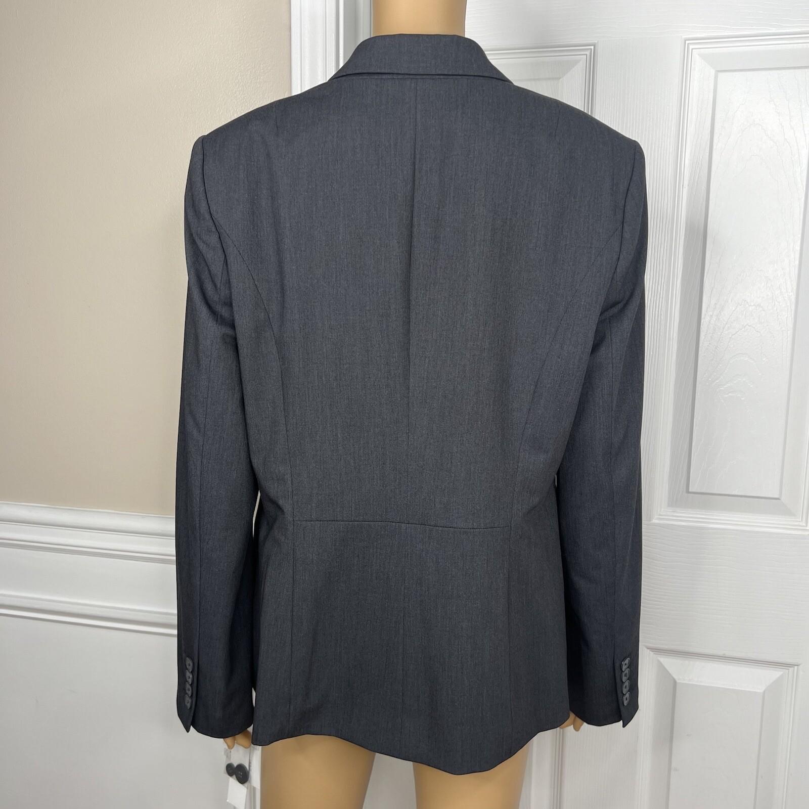 Liz Claiborne Polyester Stretch Blazer Size 12 Charcoal Peak Collar Career New