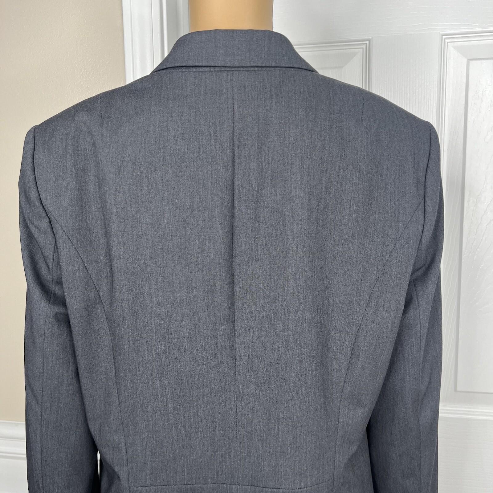 Liz Claiborne Polyester Stretch Blazer Size 12 Charcoal Peak Collar Career New