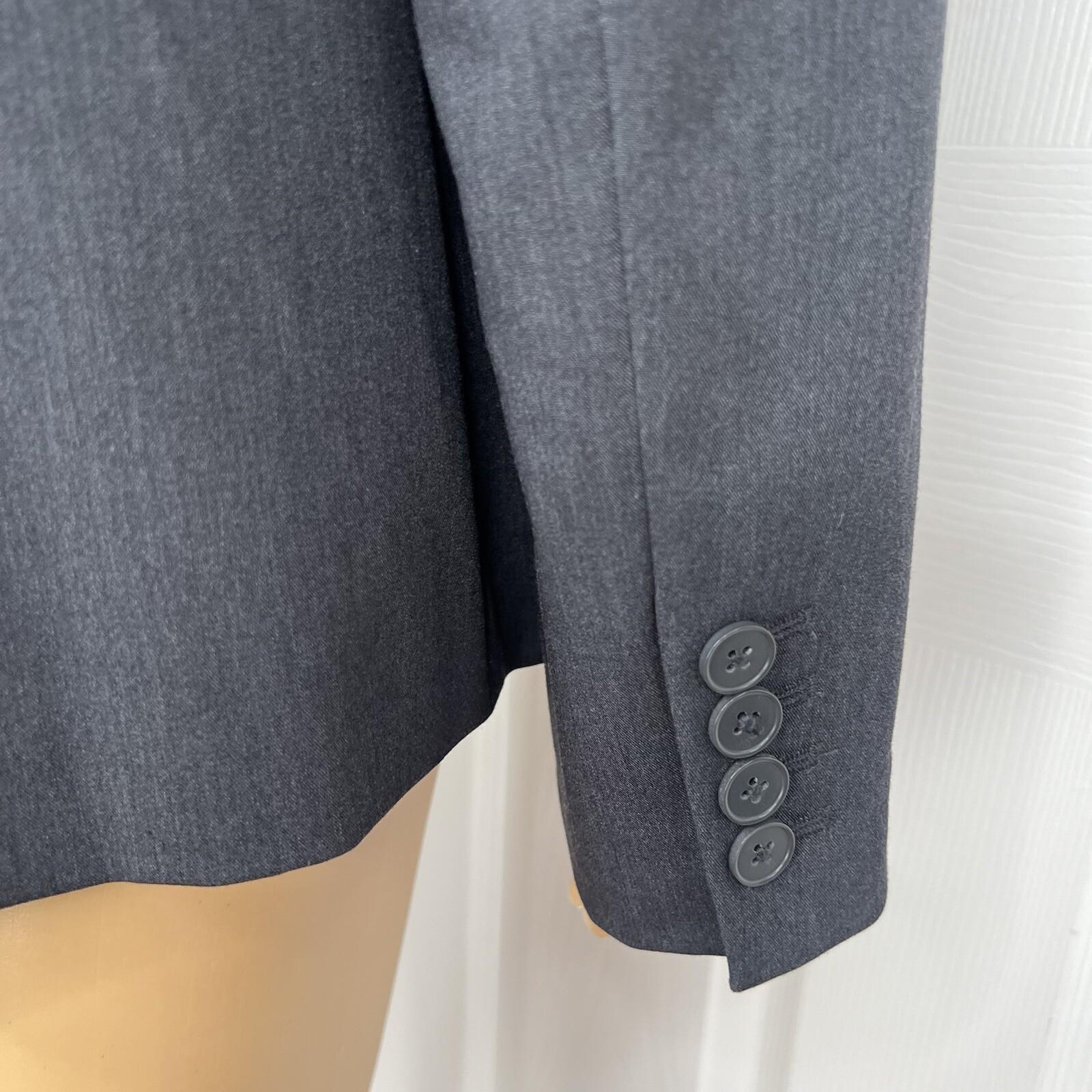 Liz Claiborne Polyester Stretch Blazer Size 12 Charcoal Peak Collar Career New