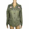 Abercrombie and Fitch Military Field Jacket Size S Green OD Vietnam Floral New