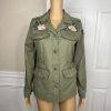 Abercrombie and Fitch Military Field Jacket Size S Green OD Vietnam Floral New