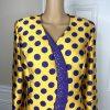 TERRAMINA Polyester Skirt Suit Size 8 Gold Purple Beaded Ruffle Collarless 2PC