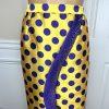 TERRAMINA Polyester Skirt Suit Size 8 Gold Purple Beaded Ruffle Collarless 2PC