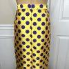 TERRAMINA Polyester Skirt Suit Size 8 Gold Purple Beaded Ruffle Collarless 2PC