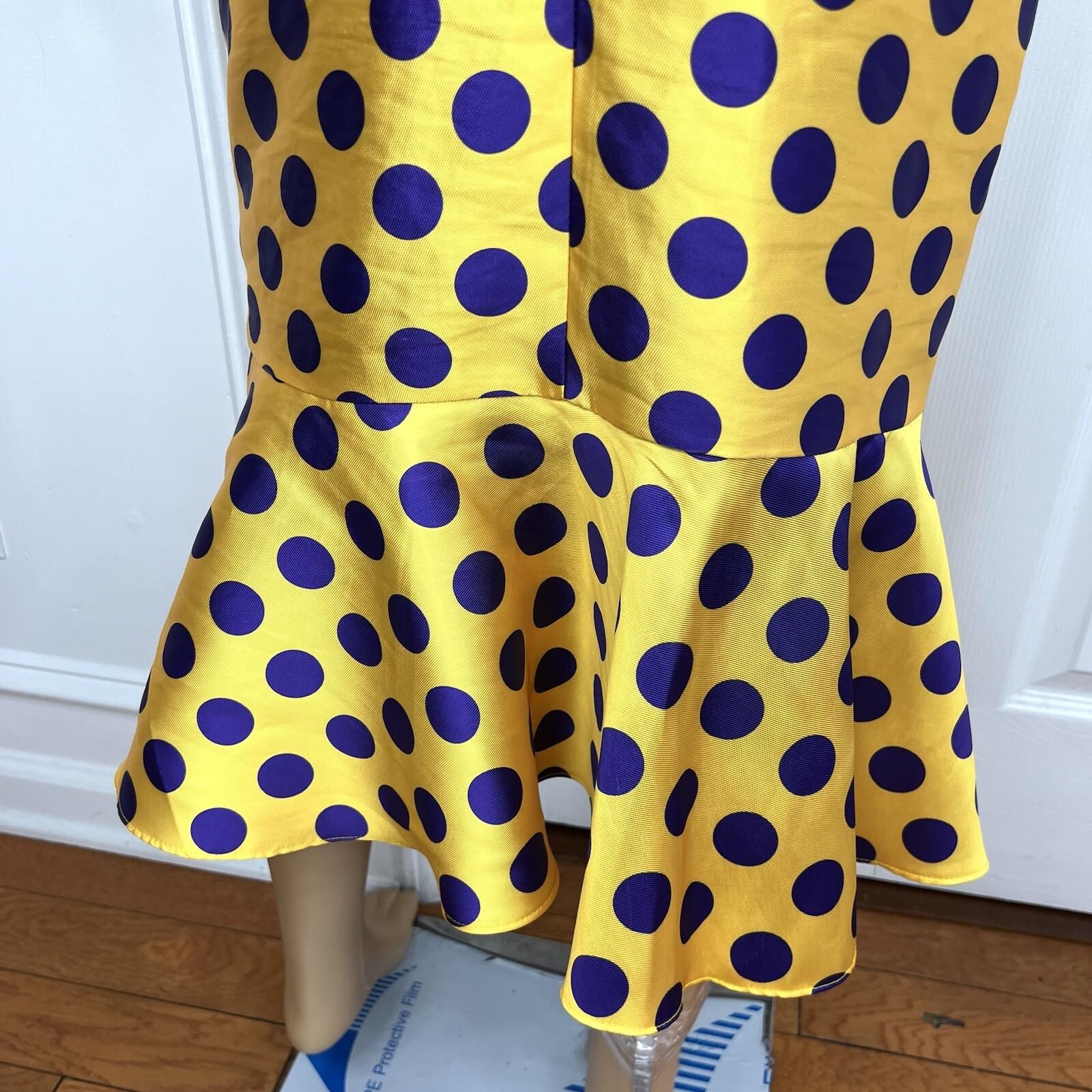 TERRAMINA Polyester Skirt Suit Size 8 Gold Purple Beaded Ruffle Collarless 2PC
