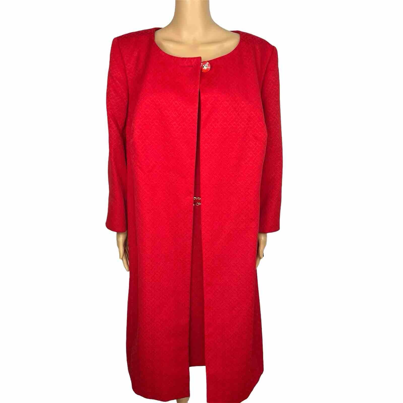 JOHN MEYER Women Polyester Dress Suit Size 20W Collarless Lined Belted 2PC New