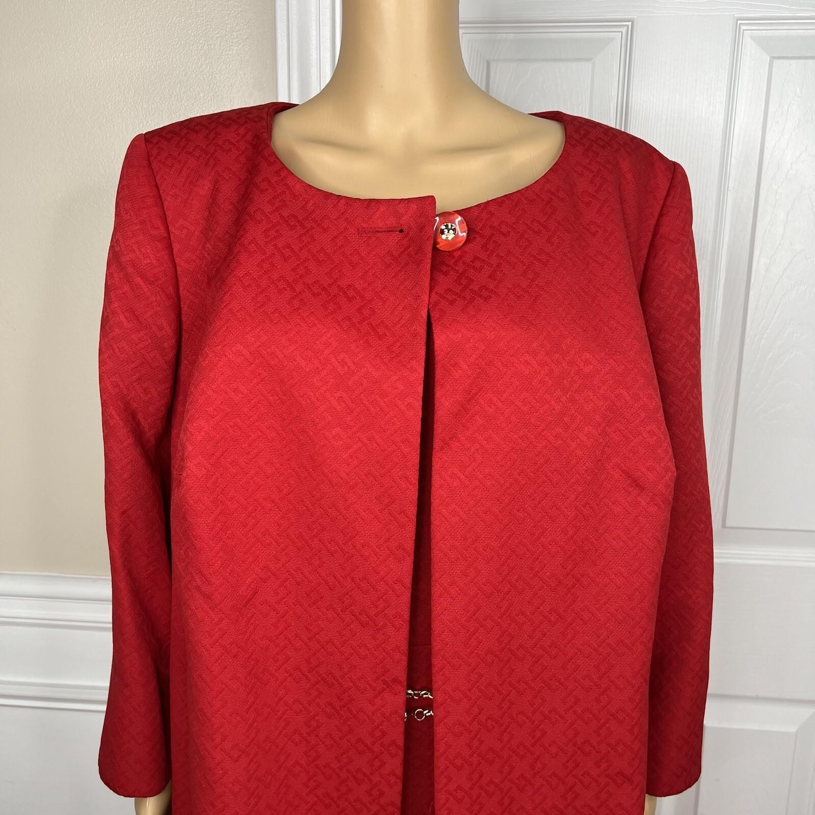 JOHN MEYER Women Polyester Dress Suit Size 20W Collarless Lined Belted 2PC New