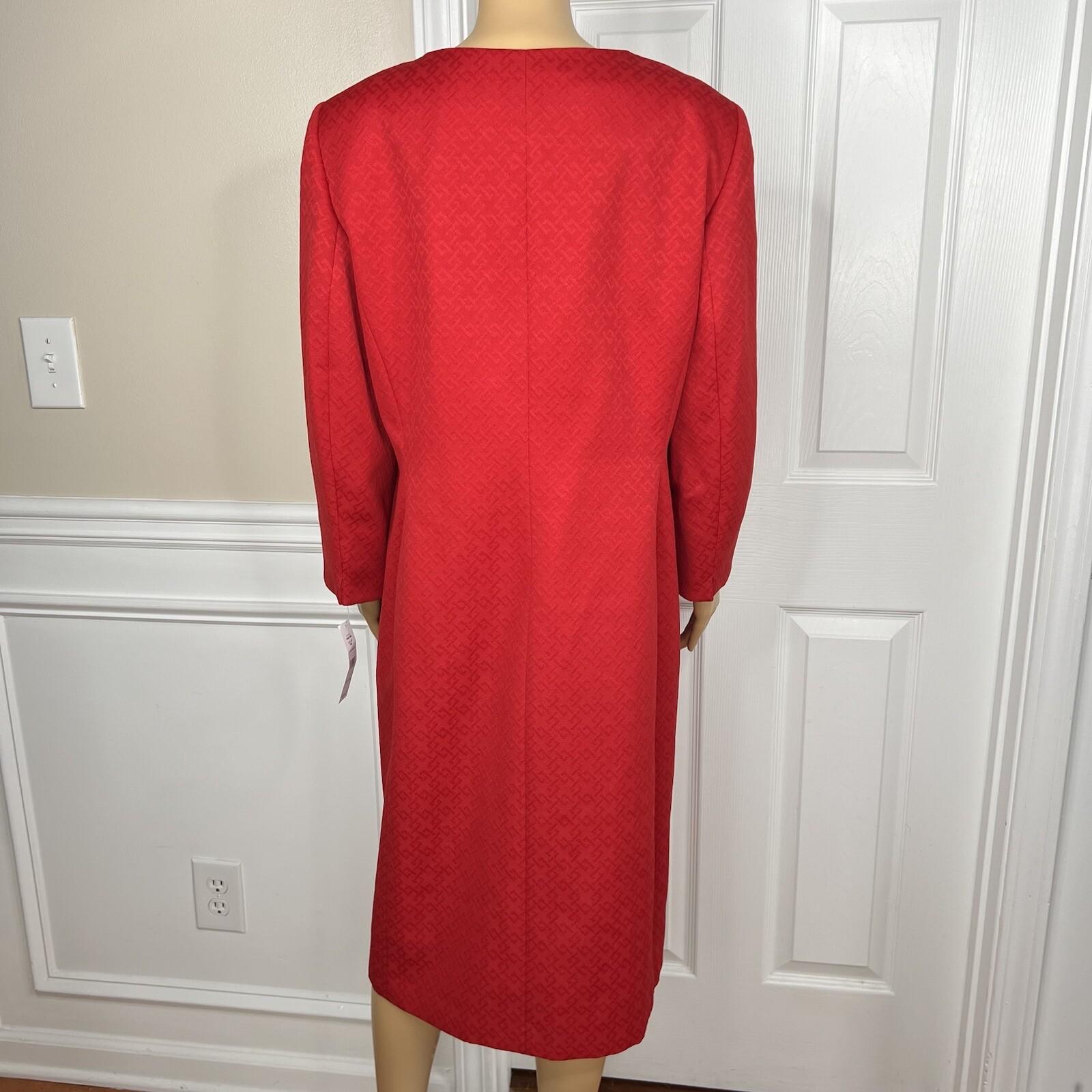 JOHN MEYER Women Polyester Dress Suit Size 20W Collarless Lined Belted 2PC New