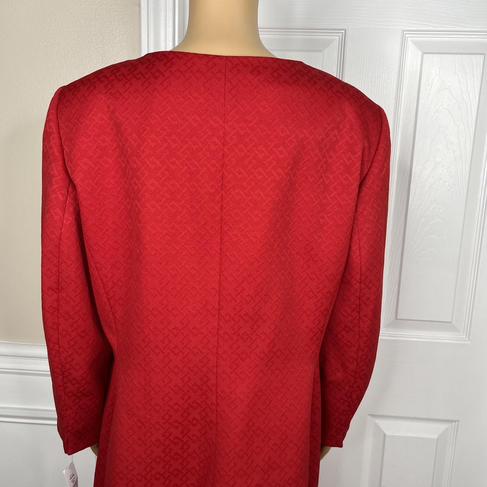 JOHN MEYER Women Polyester Dress Suit Size 20W Collarless Lined Belted 2PC New