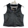 Xelement Women Leather Vest Size M Black Motorcycle Gear Studded Biker Pockets