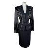 NAH NAH COLLECTION VTG 2PC Black Beaded Rayon Acetate Dress Suit Size 6