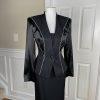NAH NAH COLLECTION VTG 2PC Black Beaded Rayon Acetate Dress Suit Size 6