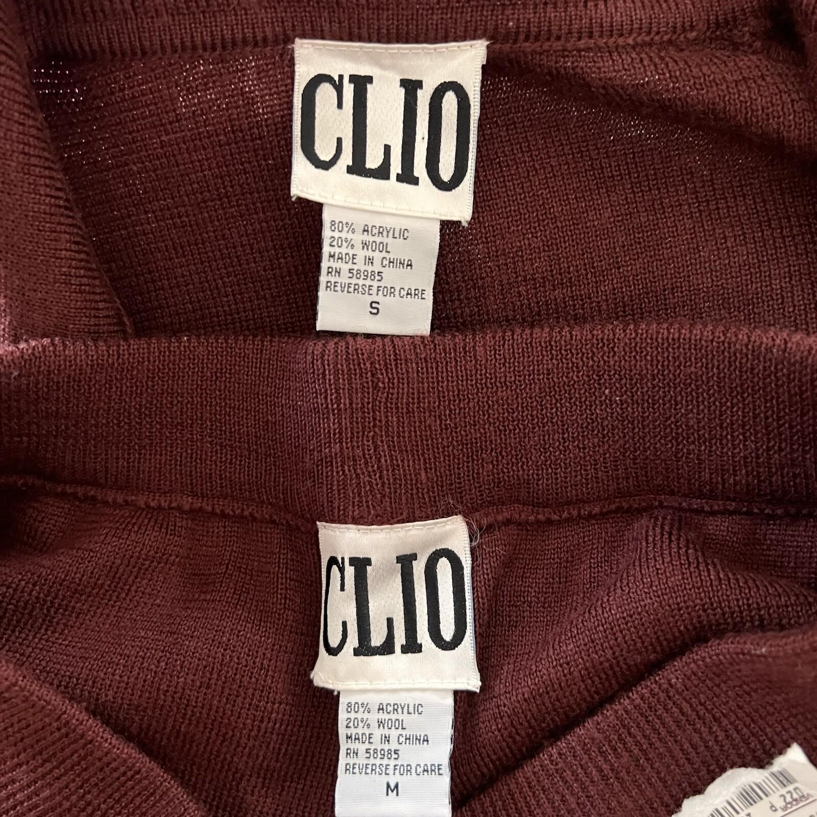 10-1236.jpg New CLIO 2PC Burgundy Knit Mismatch Full Length Pant ( Size M) Suit ( Size S)