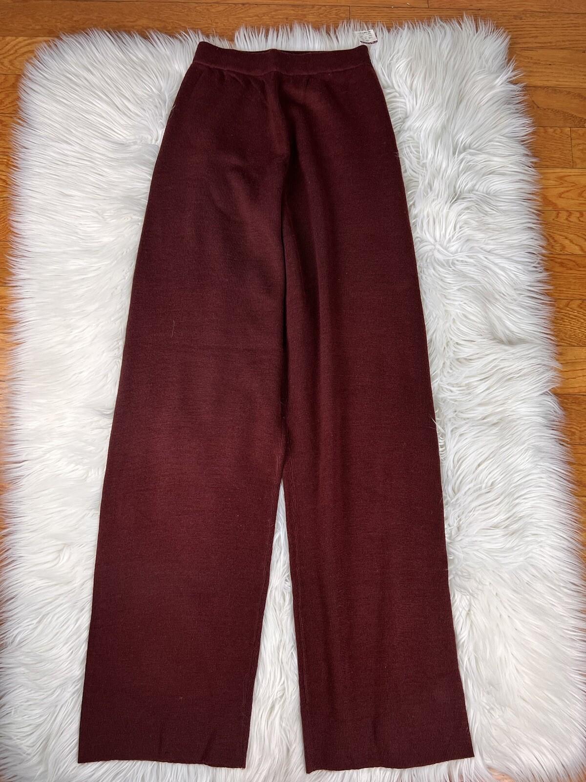 10-1237.jpg New CLIO 2PC Burgundy Knit Mismatch Full Length Pant ( Size M) Suit ( Size S)