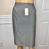 New KASPER ASL 2PC Gray Rayon Lined Notch Collard Cocktail Skirt Suit Size 8P