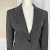 MAXMARA Women Black White Wool Polyamide Stretch Lined Career Blazer Size 4