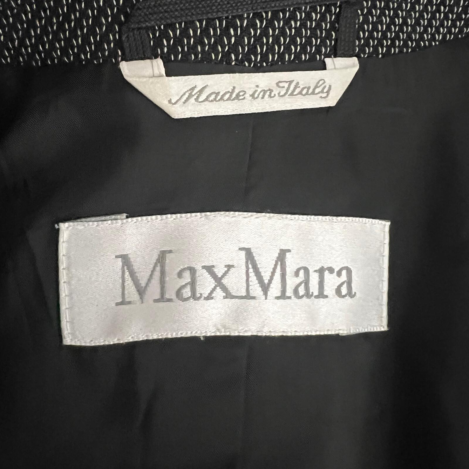 MAXMARA Women Black White Wool Polyamide Stretch Lined Career Blazer Size 4