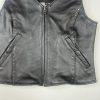 Xelement Women Leather Vest Size M Black Motorcycle Gear Studded Biker Pockets