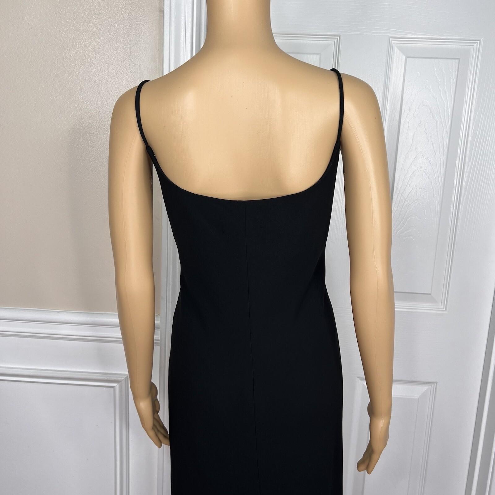 Jones New York Midi Dress Size 16 Black Spaghetti Strap Y2K Whimsigoth Ruffle
