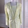 DONNA VINCI Women 2PC Lime Green Beaded Formal Long Dress and Jacket Size 12