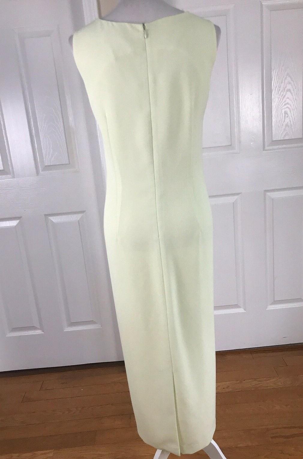 DONNA VINCI Women 2PC Lime Green Beaded Formal Long Dress and Jacket Size 12