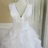 ANYA Women Stunning White Multiple Tiered Backless Flare Mermaid Wedding Dress
