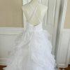 ANYA Women Stunning White Multiple Tiered Backless Flare Mermaid Wedding Dress