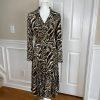 CHANCELLE Polyester Lined Abstract Brown Black Stretch Skirt and Blouse Size 10