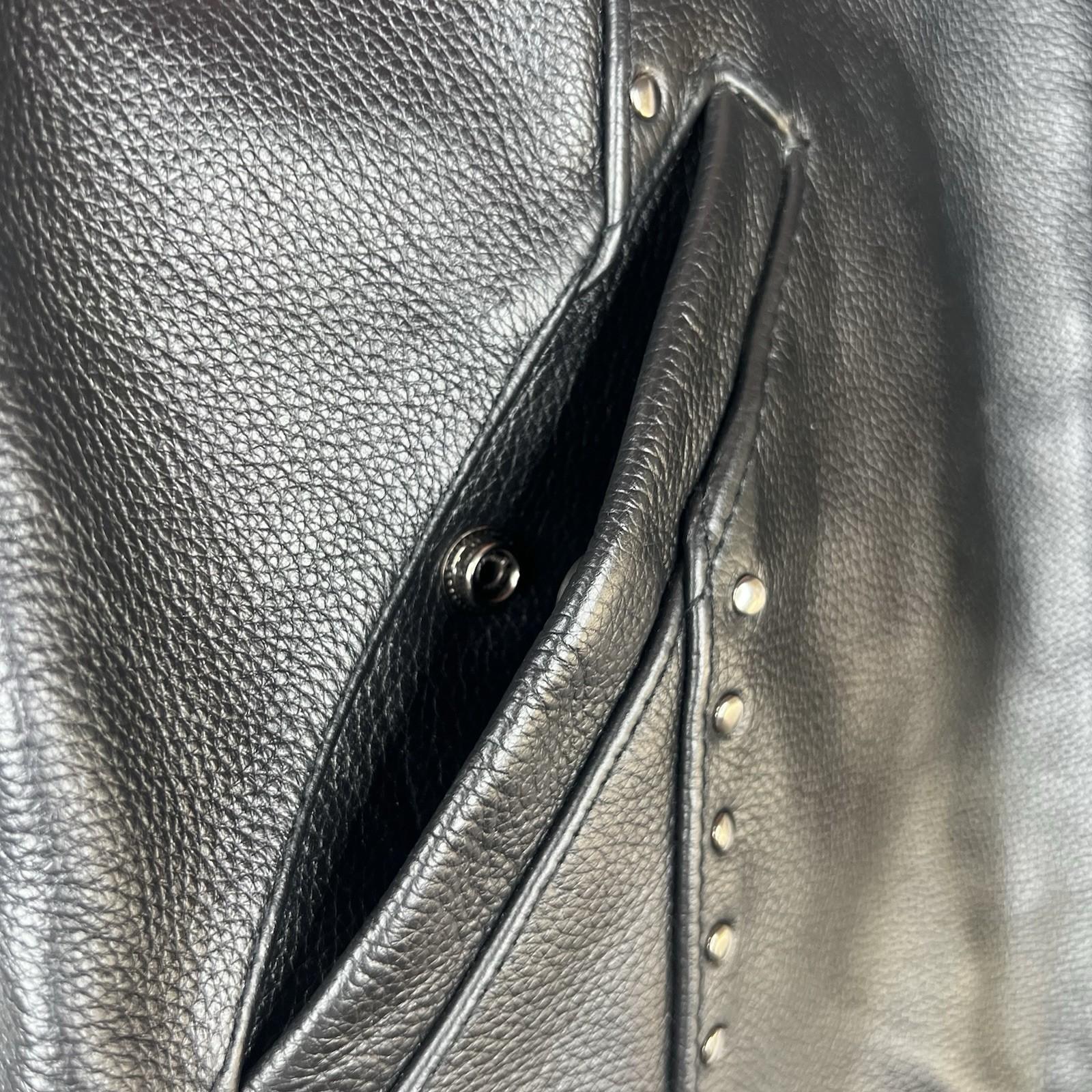 Xelement Women Leather Vest Size M Black Motorcycle Gear Studded Biker Pockets