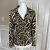 CHANCELLE Polyester Lined Abstract Brown Black Stretch Skirt and Blouse Size 10