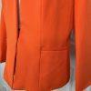 10-1309.jpg Kasper Polyester Stretch Blazer Size 4 Orange Lined Stand Up Collar 3/4 Sleeve